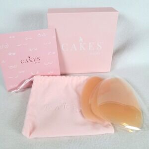 CAKES body Womens Bra Inserts Triangles Silicone Non-Adhesive Size OS Honey